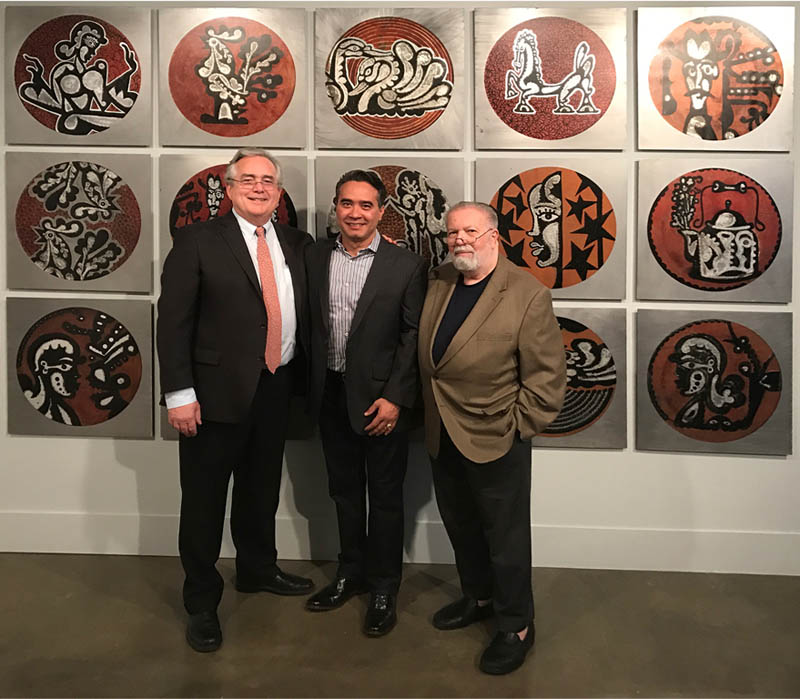 Jack Rassmusen, Carlos Luna, and Ramon Osuna at Green Machine: The Art of Carlos Luna; American University Museum,Washington, DC