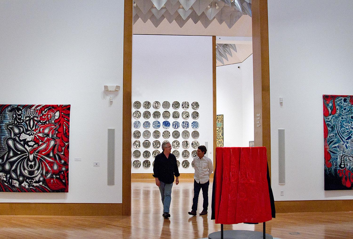 Carlos Luna and Jack Rasmussen at Green Machine: The Art of Carlos Luna; Frost Art Museum, Miami, FL, 2015